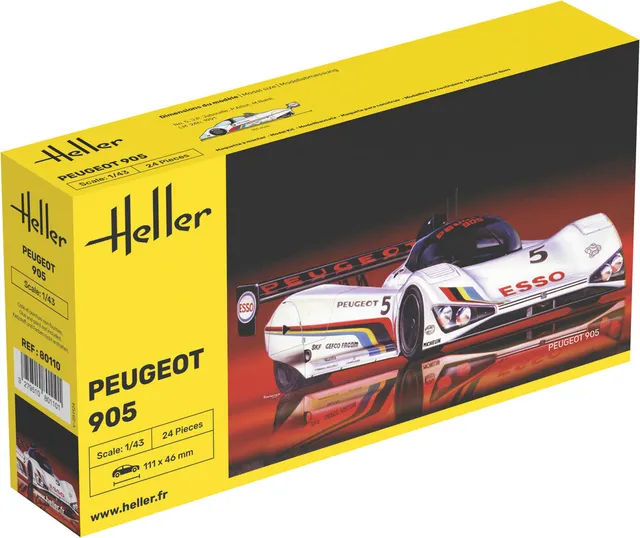 Heller The 9.99 Peugeot 905 1/43 maquette voiture endurance