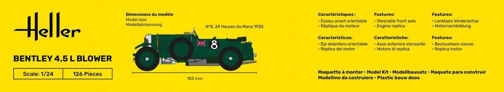 Heller Historical Collection Bentley Blower 1/24 maquette voiture Mans
