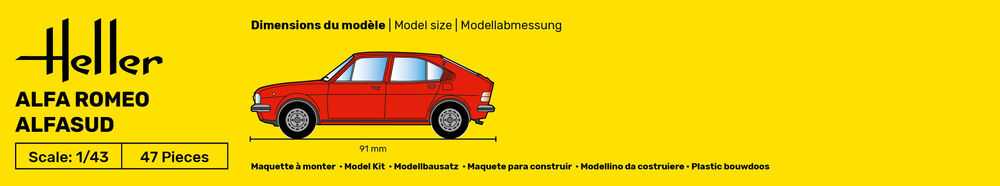 Heller The 9.99 Alfa Romeo Alfasud 1/43 maquette voiture