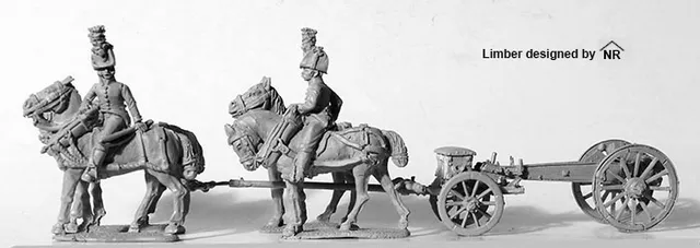 Perry Miniatures Napoleonic AN35 attelage 4 chevaux obusier 28mm
