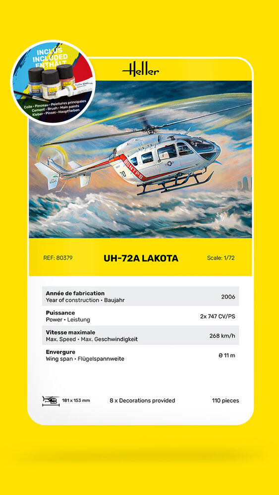 Heller Starter Kit UH-72A Lakota maquette hélicoptère 1/72
