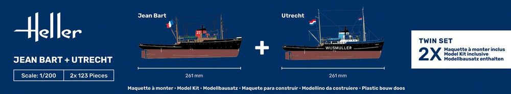Heller Twinset Jean Bart + Utrecht maquette bateau 1/200