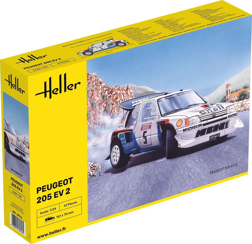 Heller Peugeot 205 EV2 1/24 maquette voiture rallye