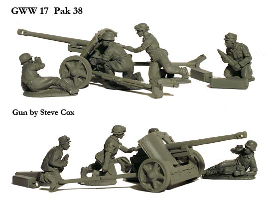 Perry World War 2 GWW 17 Pak 38 et servants maquette canon