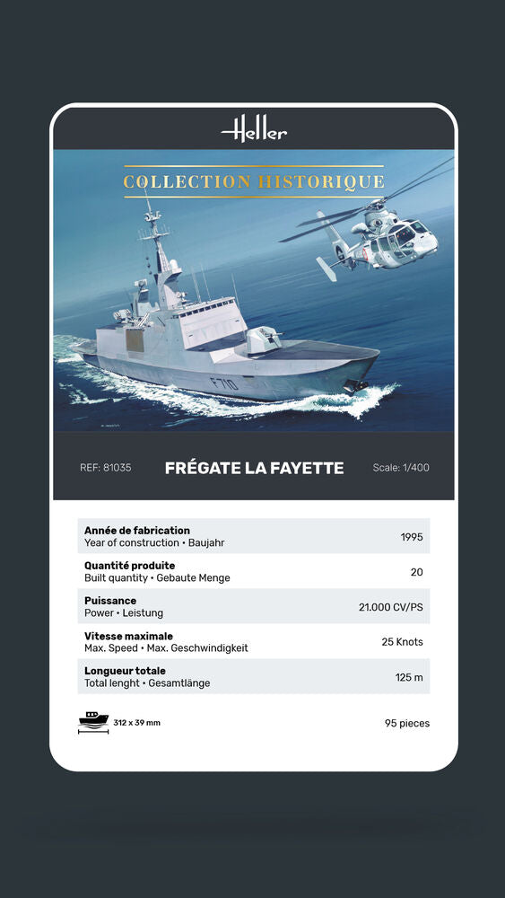 Heller Historical Collection Frégate La Fayette 1/400 maquette bateau