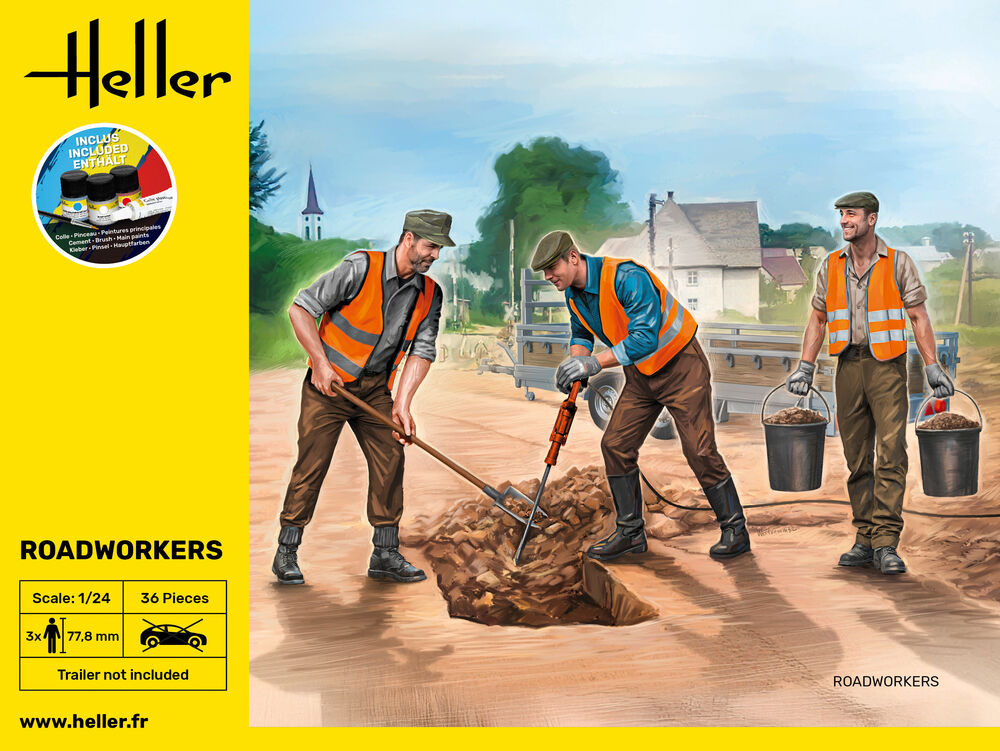 Heller Starter Kit Travailleurs de la route figurines 1/24 complet