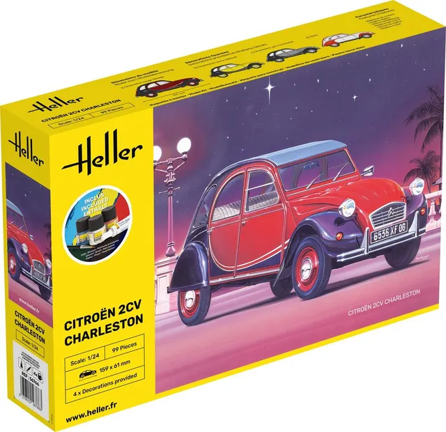 Heller Starter Kit Citroen 2CV Charleston maquette 1/24 complète