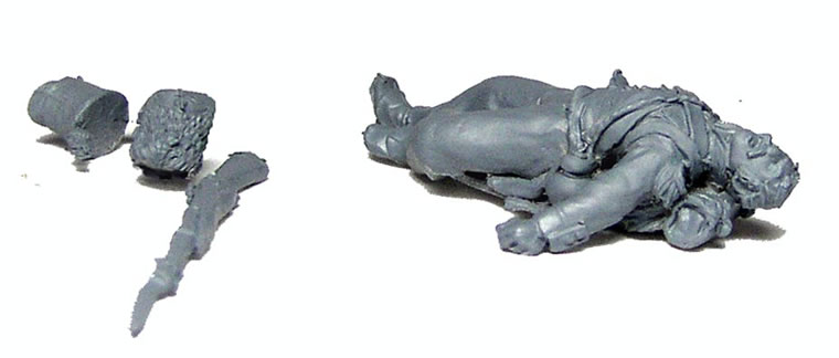Perry 40mm PE33 figurine voltigeur mort au sol
