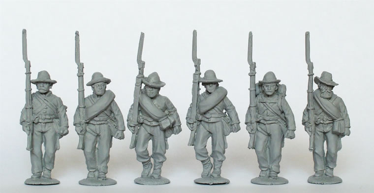 Perry Miniatures ACW32 figurines infanterie confédérée avance 28mm