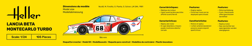 Heller Historical Collection Lancia Beta Montecarlo Turbo 1/24 maquette