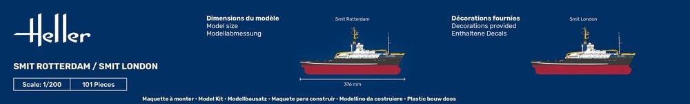 Heller Historical Smit Rotterdam Maquette Bateau 1/200 remorqueur