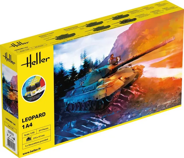 Heller Starter Kit Leopard 1A4 maquette char 1/35 kit complet