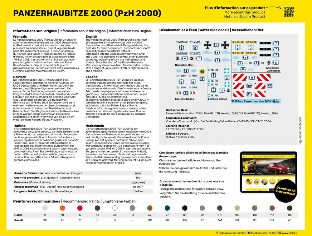 Heller Starter Kit Panzerhaubitze 2000 1/72 maquette char