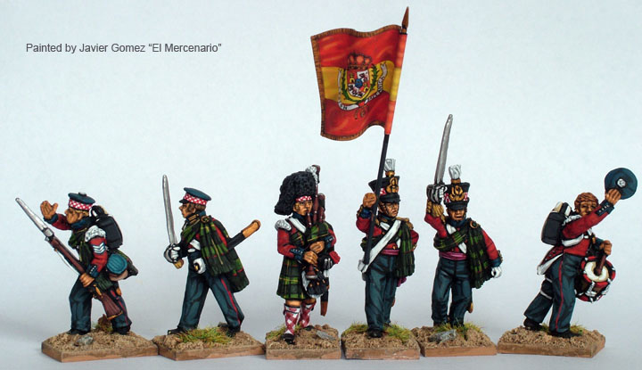 Perry Carlist War ISA53 BAL command écossais figurines 28mm métal