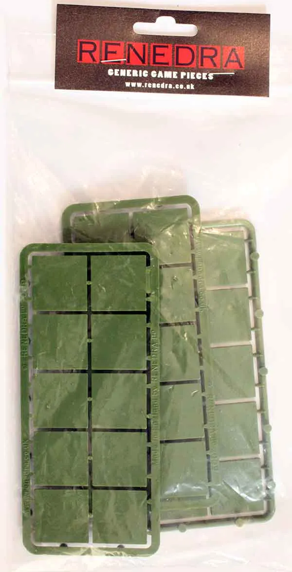 Perry Miniatures B50 socles verts 25x25mm x30