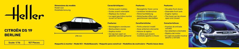 Heller Starter Kit Citroën DS 19 maquette voiture 1/16 complète
