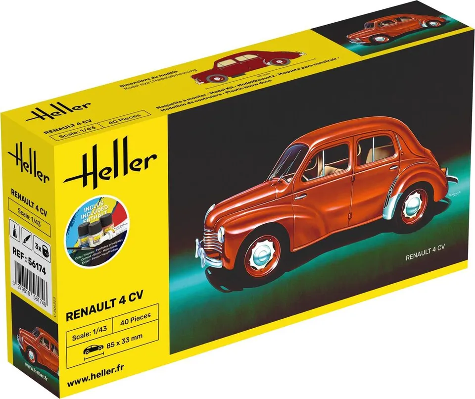 Heller Starter Kit Renault 4 CV maquette 1/43 complète
