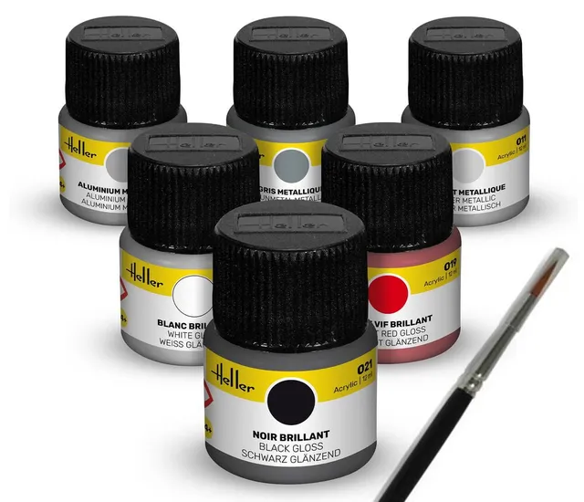 Heller Historical Collection kit peinture voiture sport 6x12 ml + pinceau