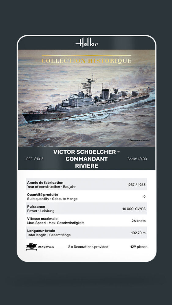 Heller Historical Collection Victor Schoelcher 1/400 maquette bateau
