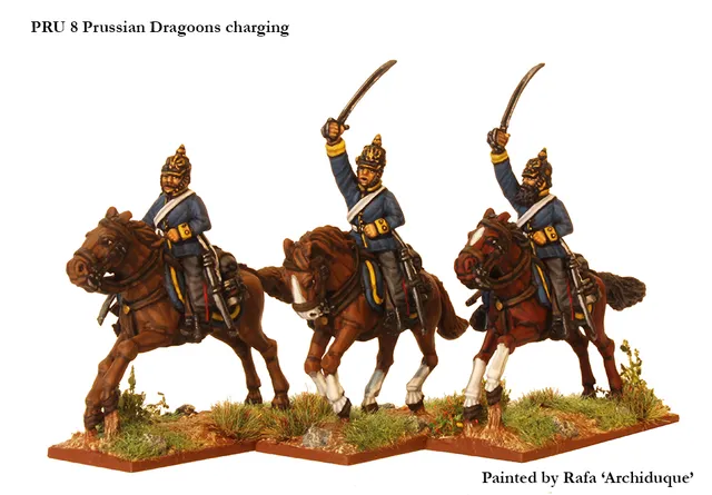 Perry PRU 8 dragons à la charge figurines métal 28mm 1870