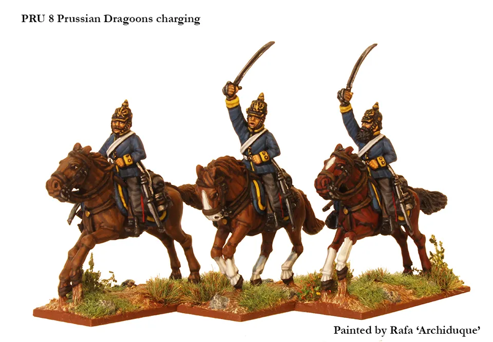 Perry PRU 8 dragons à la charge figurines métal 28mm 1870