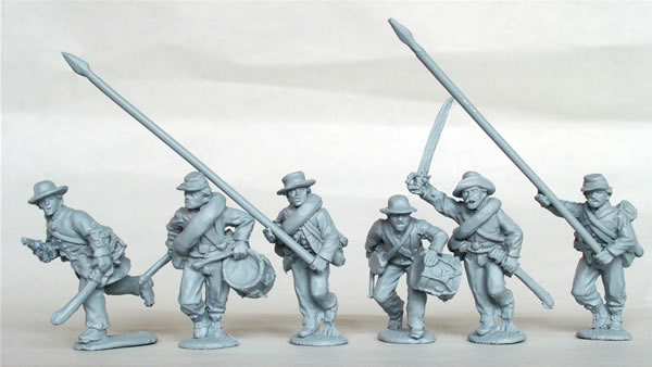 Perry ACW37 figurines infanterie confédérée commandement course