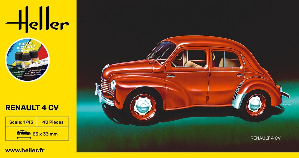 Heller Starter Kit Renault 4 CV maquette 1/43 complète
