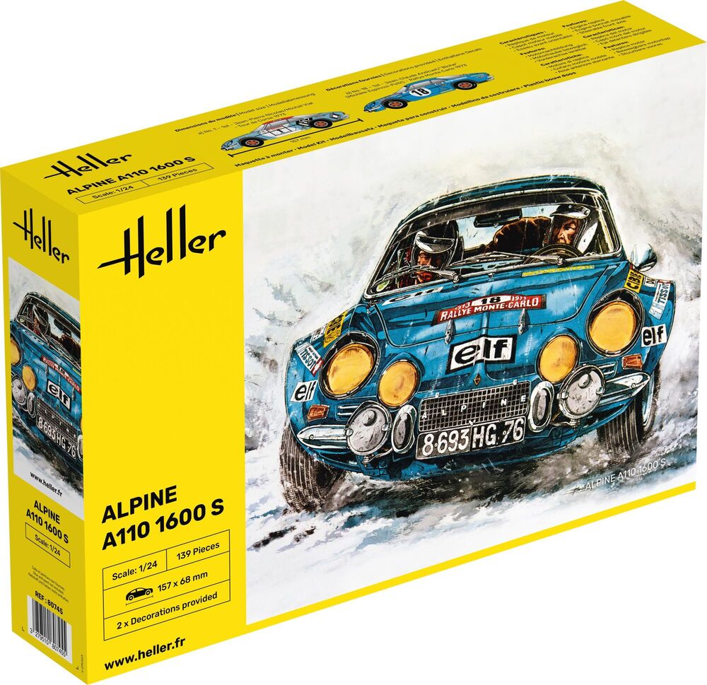 Heller Historical Collection Alpine A110 1600S maquette 1/24 rallye