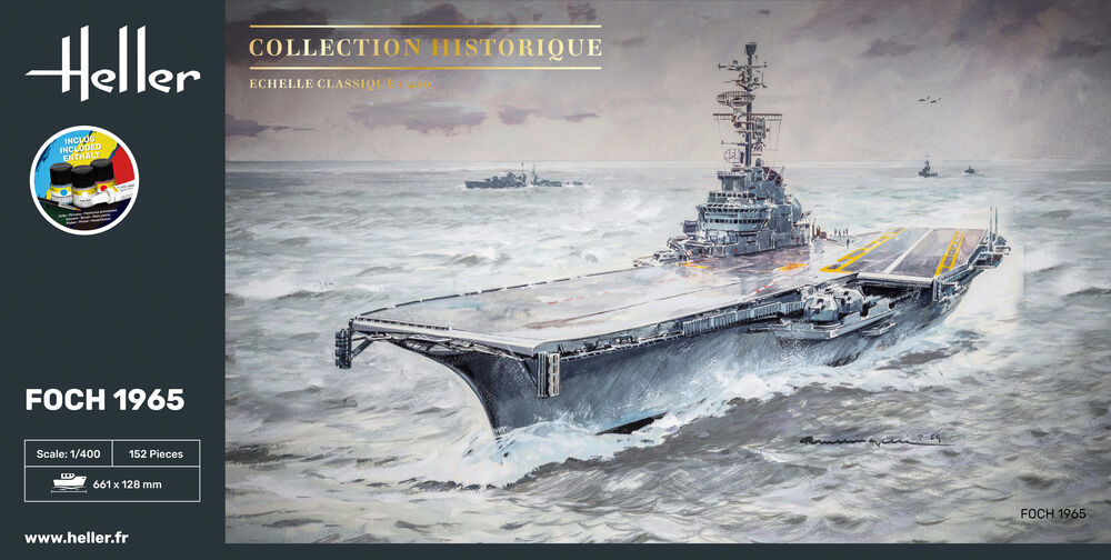 Heller Starter Kit Foch 1/400 maquette porte-avions complète