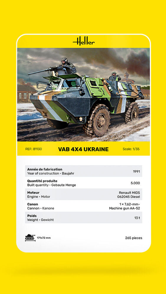 Heller Historical Collection VAB 4x4 maquette blindé 1/35