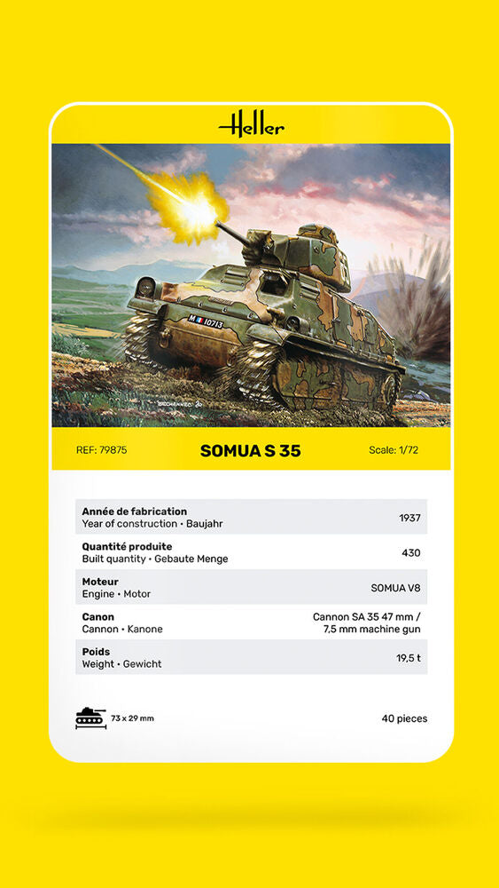 Heller Somua S35 maquette char 1/72