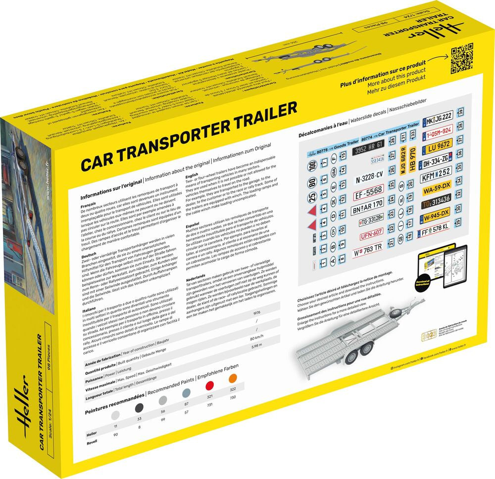Heller Starter Kit Car Transporter Trailer maquette camion 1/24 complète