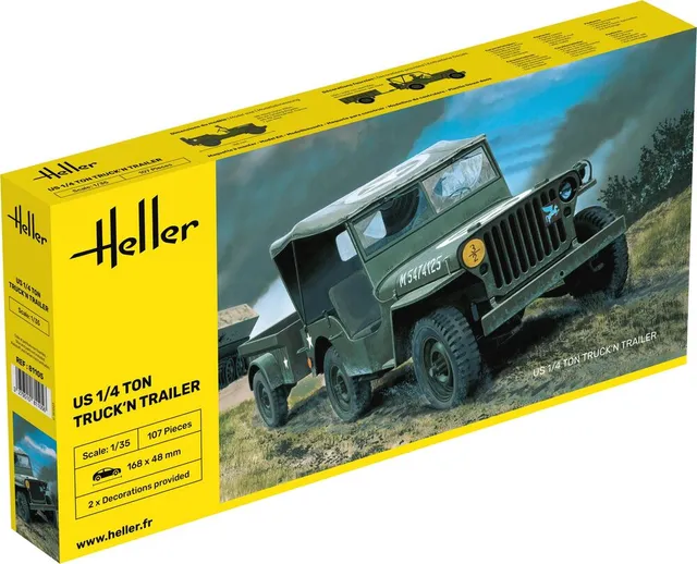 Heller US Truck Trailer 1/35 maquette jeep Willys