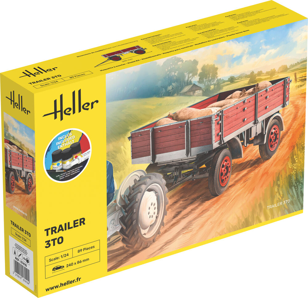 Heller Starter Kit Trailer 3t 1/24 maquette remorque