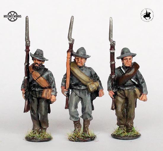 Perry Miniatures Pre-Painted ACW 50025 infanterie confédérée figurines set 4