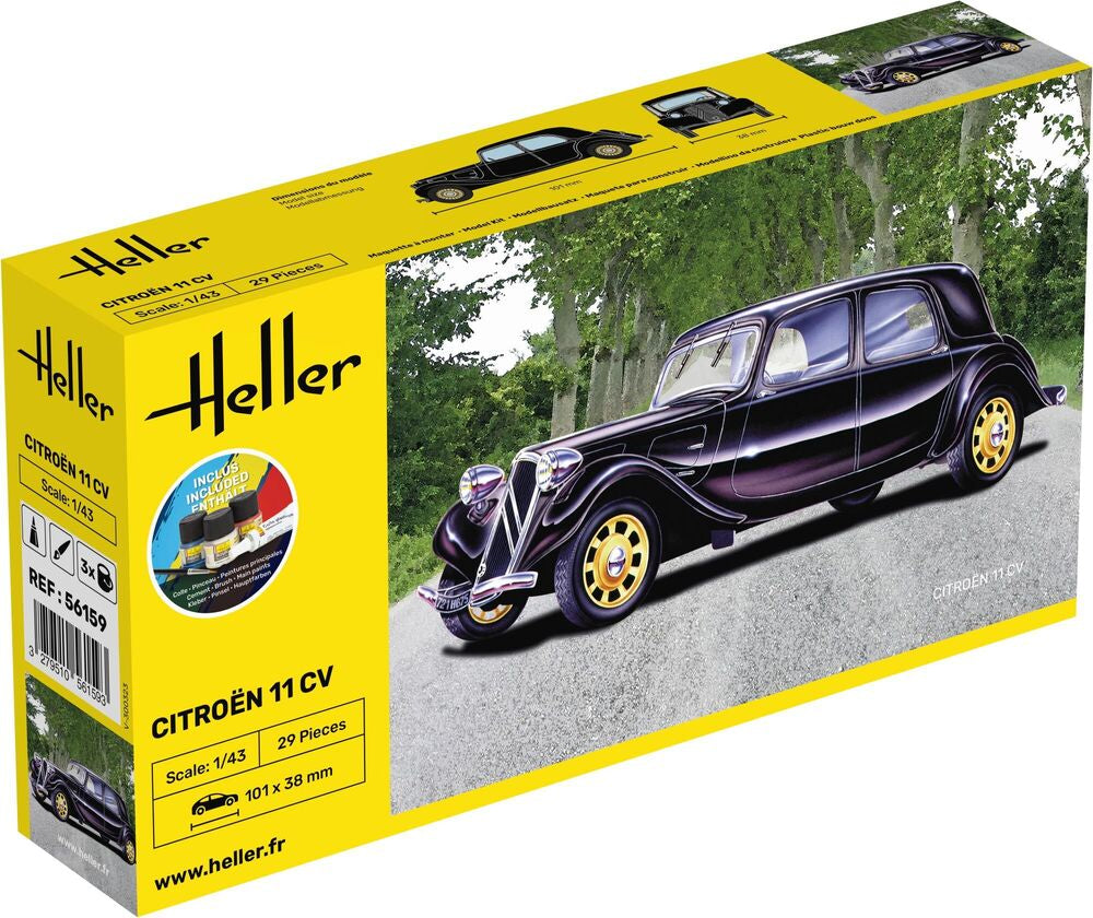 Heller Starter Citroen 11 CV Maquette Voiture 1/43 kit complet