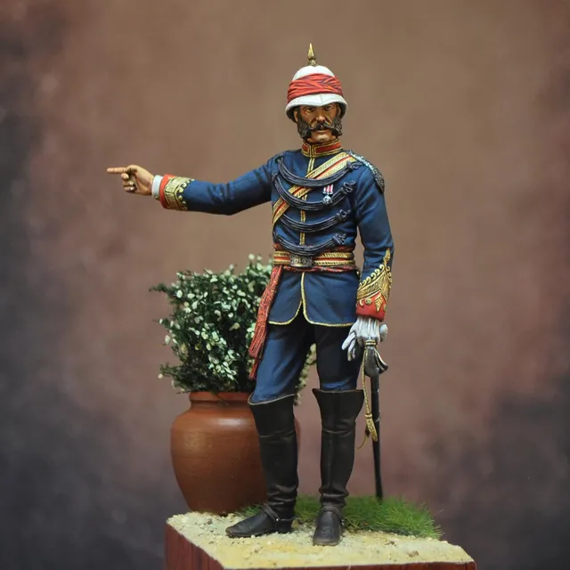 ART GIRONA 70mm 9th Bengal Cavalry Commander 1866 figurine