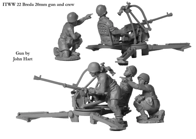 Perry Miniatures World War 2 ITWW 22 canon Breda 20mm
