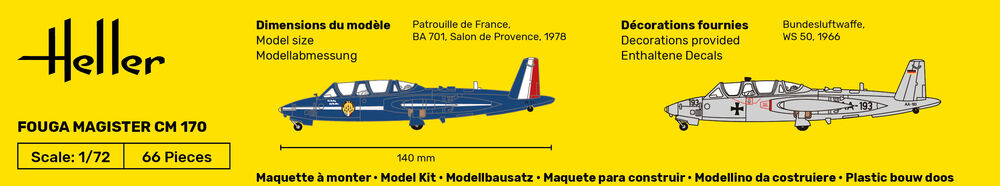 Heller Fouga Magister CM 170 maquette avion 1/72