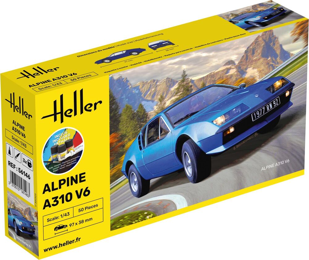 Heller Starter Kit Alpine A310 1/43 maquette voiture kit complet