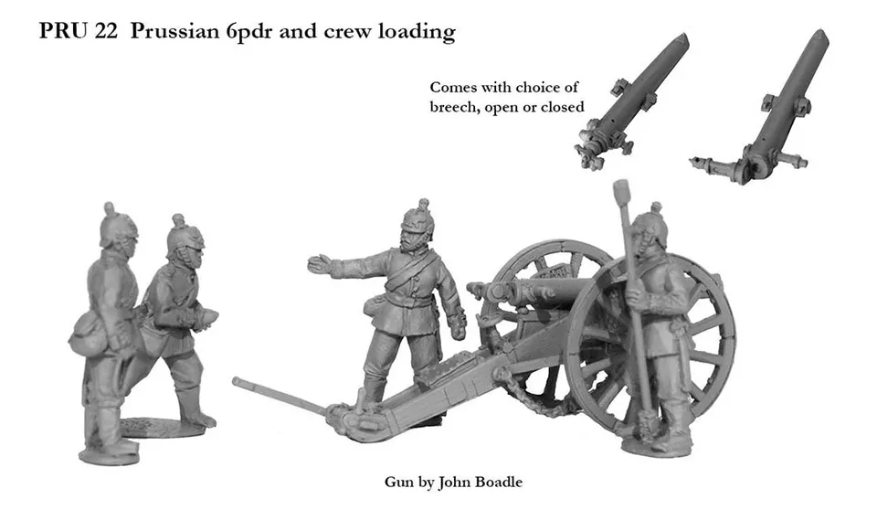 Perry PRU22 canon prussien 6pdr figurines équipage