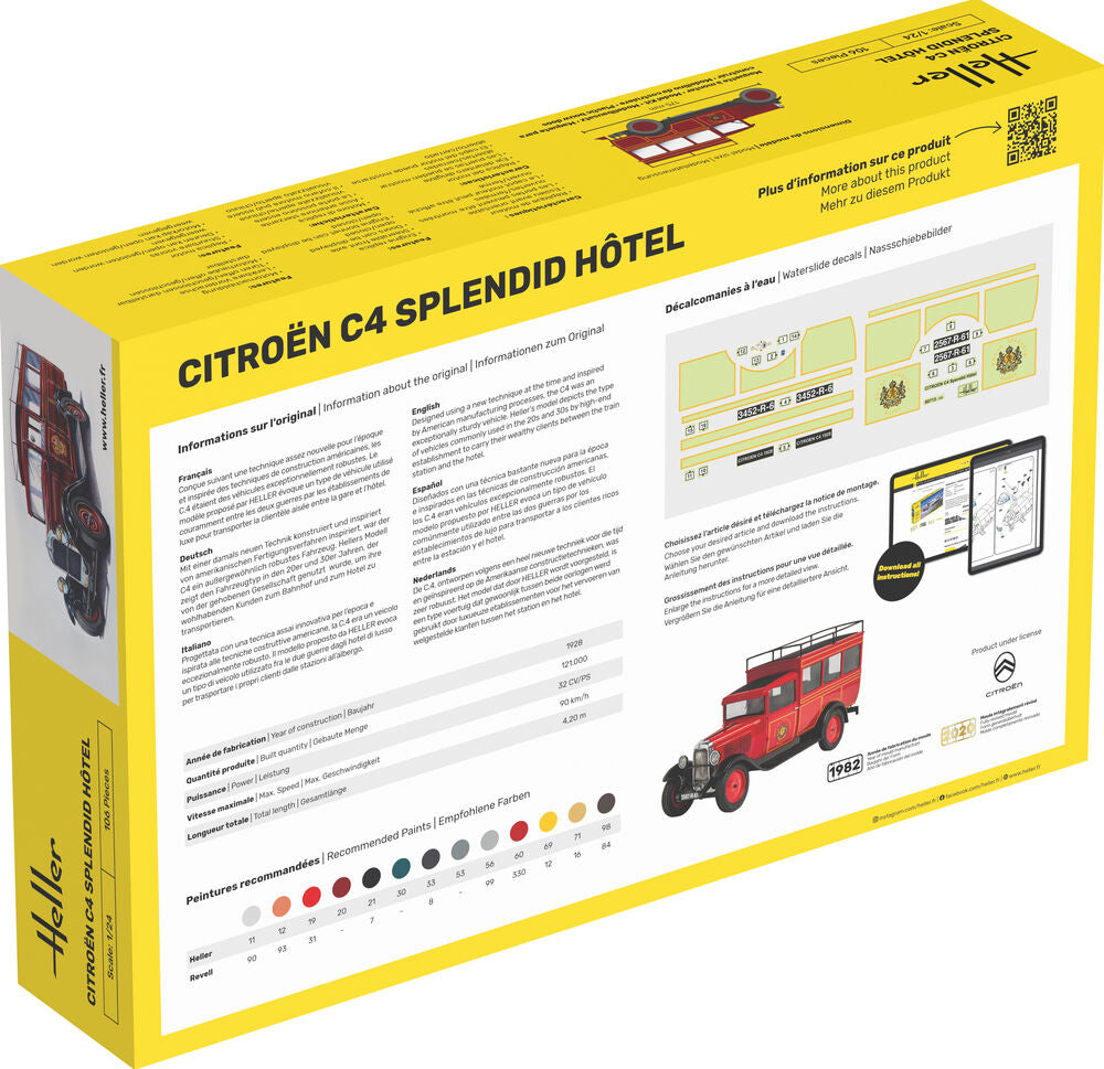 Heller Citroen C4 Splendid Hotel 1/24 maquette voiture plastique