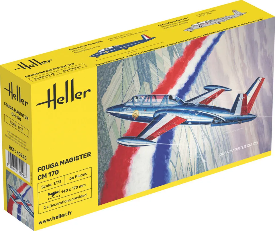 Heller Fouga Magister CM 170 maquette avion 1/72