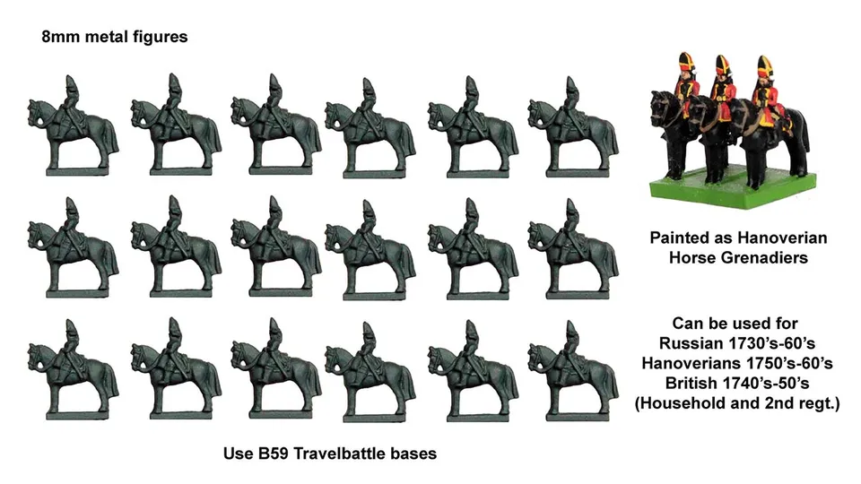 Perry Travelbattle TBL 5 Grenadiers à cheval mitre x18