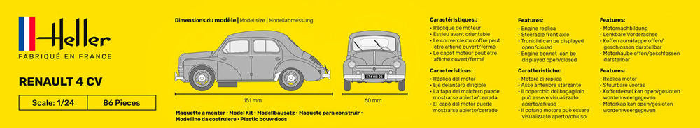 Heller Starter Kit Renault 4 CV maquette voiture 1/24 complète