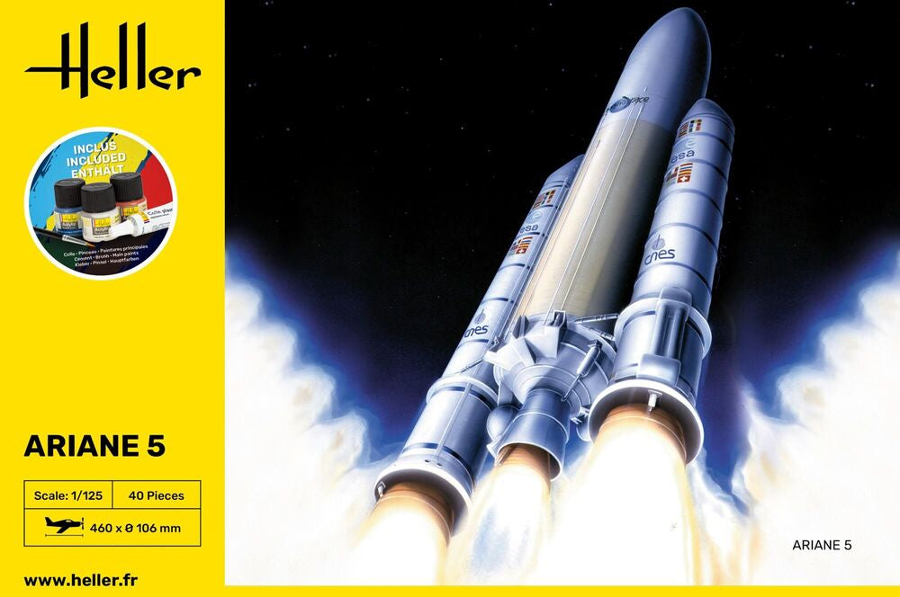 Heller Starter Kit Ariane 5 1/125 maquette fusée avec peintures