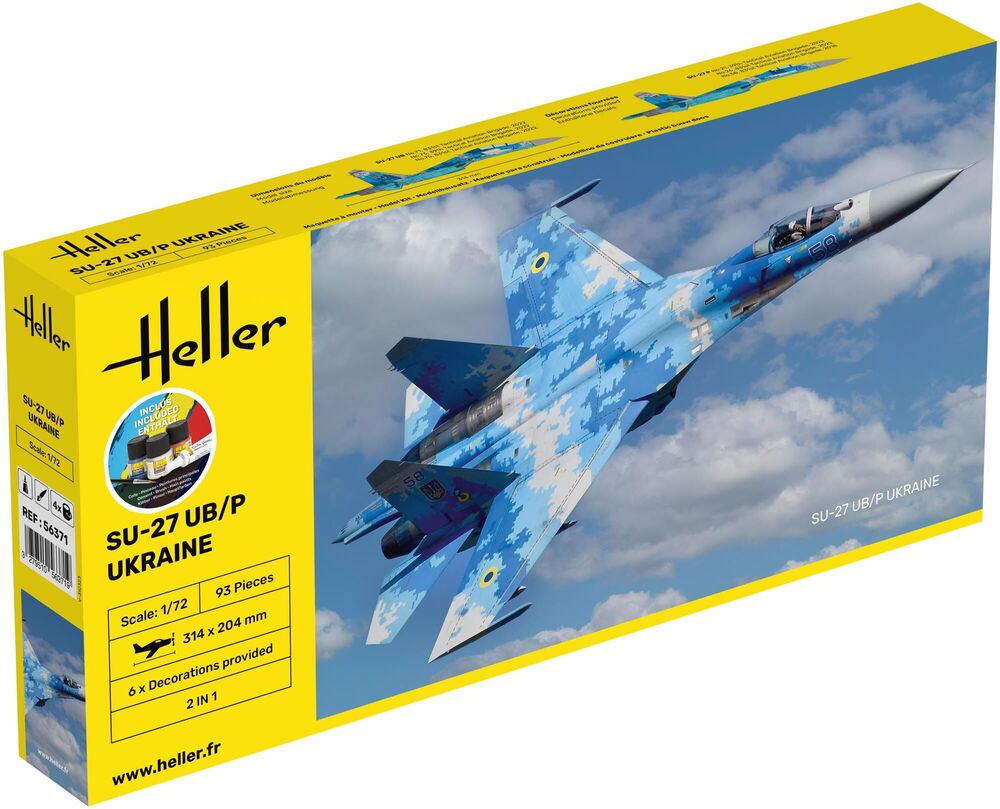 Heller Starter Kit SU-27 UB/P Ukraine maquette avion 1/72 complète