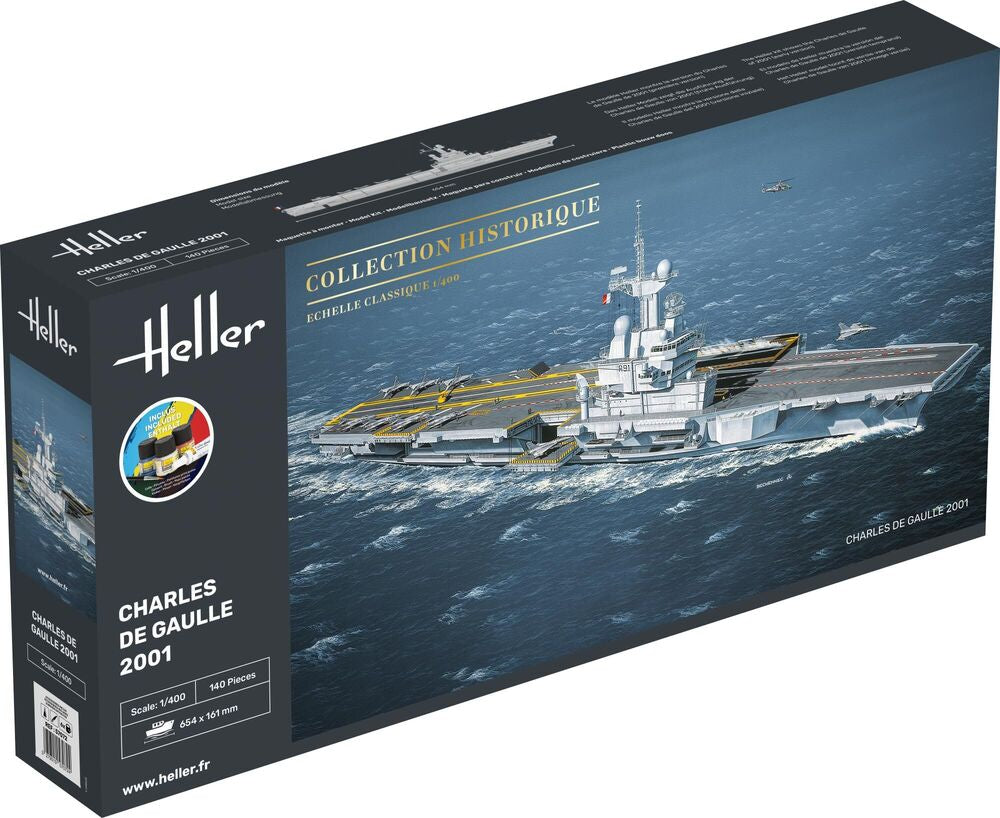 Heller Starter Kit Charles de Gaulle 1/400 maquette bateau kit
