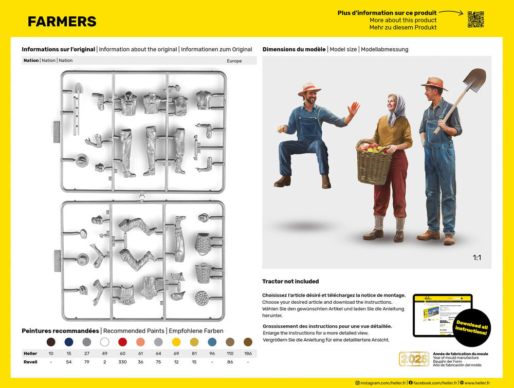 Heller Historical Collection Farmers maquette figurines 1/24