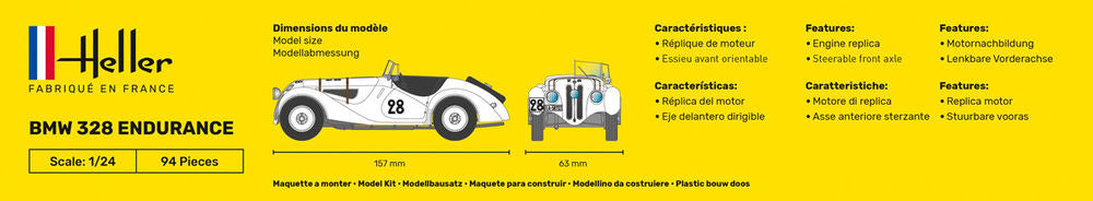 Heller Starter Kit BMW 328 Endurance maquette auto 1/24